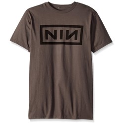 Nine Inch Nails - Mens Black Logo on Charcoal Soft T-Shirt