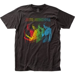 Jimi Hendrix - Mens Rainbow Fitted Jersey T-Shirt