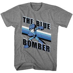 Mega Man - Mens Blue Bomber Stripes T-Shirt