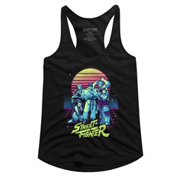 Street Fighter - Womens Synthwave Fighter Racerback Top
