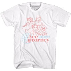 Ace Attorney - Mens Faded Red And Blue T-Shirt