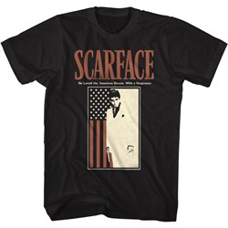 Scarface - Mens Scarfacewithflag T-Shirt