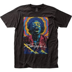 Jimi Hendrix - Unisex Rainbow Drawing Fitted Jersey T-Shirt