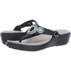 Crocs women's sanrah on sale diamante wedge flip