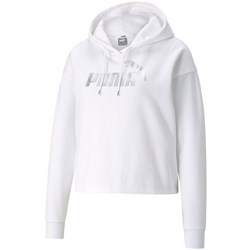 Puma - Womens Ess+ Cropped Metallic Logo Fl Hoodie