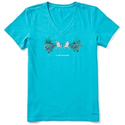 Life Is Good - Womens Short Sleeve Crusher Vee Beach Path T-Shirt