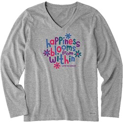 Life Is Good - Womens Long Sleeve Cr Happiness Blooms T-Shirt
