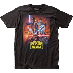 Star Wars - Mens Clone Wars Poster Fitted Jersey T-Shirt