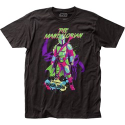 The Mandalorian - Mens Neon Retro Mando Fitted Jersey T-Shirt