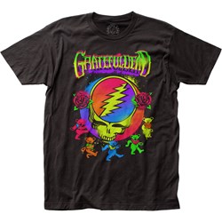 Grateful Dead - Mens Neon Splatter Fitted Jersey T-Shirt