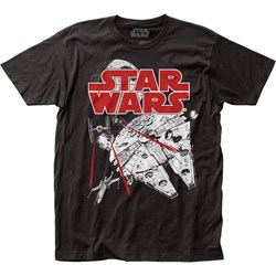 Star Wars - Mens Space Fight Fitted Jersey T-Shirt