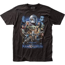 The Mandalorian - Mens Mando Collage Fitted Jersey T-Shirt