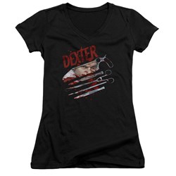 Dexter - Juniors Blood Never Lies 2 V-Neck T-Shirt
