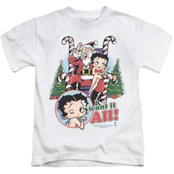 Betty Boop - I Want It All Little Boys T-Shirt In White