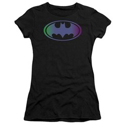 Batman - Gradient Bat Logo Juniors T-Shirt In Black