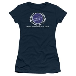 Star Trek - St / United Federation Logo Juniors T-Shirt In Navy