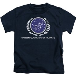 Star Trek - St / United Federation Logo Little Boys T-Shirt In Navy