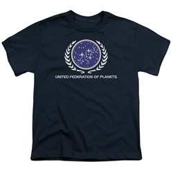 Star Trek - St / United Federation Logo Big Boys T-Shirt In Navy