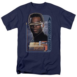 Star Trek - St: Next Gen / Geordi Laforge Adult T-Shirt In Navy