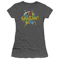 Shazam Power Bolt Juniors S/S T-shirt in Charcoal by DC Comics