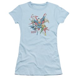 Dc Comics - Lead The Charge Juniors T-Shirt In Light Blue