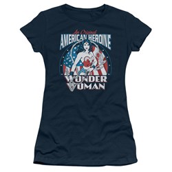 Wonder Woman - American Heroine Juniors T-Shirt In Navy