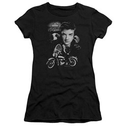 Elvis - The King Rides Again Juniors T-Shirt In Black