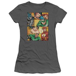 Justice League - Hero Boxes Juniors T-Shirt In Charcoal