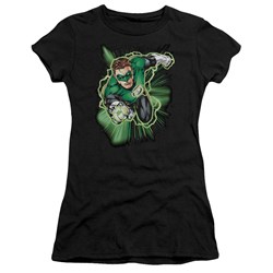 Justice League - Green Lantern Energy Juniors T-Shirt In Black