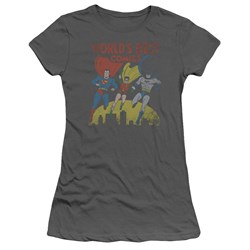 Justice League - World's Best Juniors T-Shirt In Charcoal
