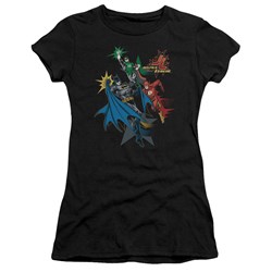 Justice League - Action Stars Juniors T-Shirt In Black
