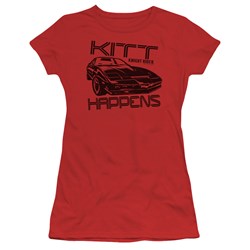 Nbc - Kitt Happens Juniors T-Shirt In Red