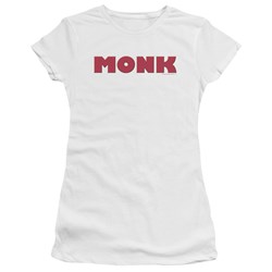 Monk - Monk Logo Juniors T-Shirt In White