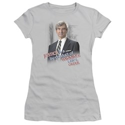 Law & Order - Jack Mccoy Juniors T-Shirt In Silver