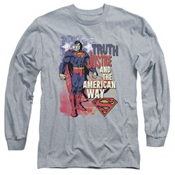 Superman - Mens Truth Justice Longsleeve T-Shirt