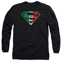 Superman - Mens Mexican Flag Shield Longsleeve T-Shirt