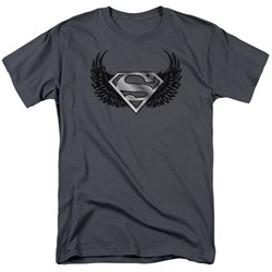 Superman - Dirty Wings Adult T-Shirt In Charcoal