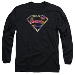 Superman - Mens Hawaiian Shield Longsleeve T-Shirt