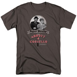 Abbott & Costello - Mens Super Sleuths T-Shirt In Charcoal