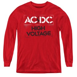 Ac/Dc - Youth High Voltage Stencil Long Sleeve T-Shirt