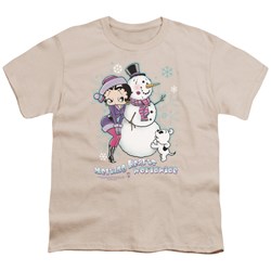 Betty Boop - Melting Hearts Big Boys T-Shirt In Cream