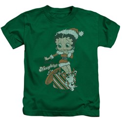 Betty Boop - Define Naughty Little Boys T-Shirt In Kelly Green