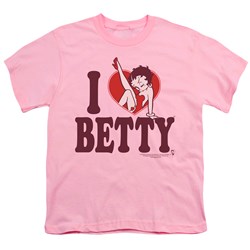 Betty Boop - I Heart Betty Big Boys T-Shirt In Pink