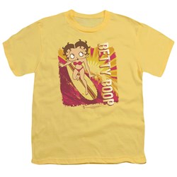 Betty Boop - Sunset Surf Big Boys T-Shirt In Banana