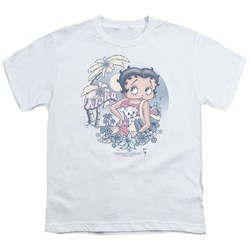 Betty Boop - Aloha Big Boys T-Shirt In White