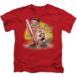 Betty Boop - Boop Surf Little Boys T-Shirt In Red