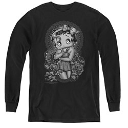 Betty Boop - Youth Fashion Roses Long Sleeve T-Shirt