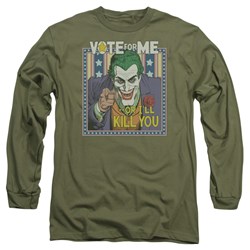 Batman - Mens Dark Detective #1 Long Sleeve Shirt In Military Green