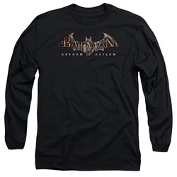 Batman - Mens Arkham Asylum Logo Long Sleeve Shirt In Black