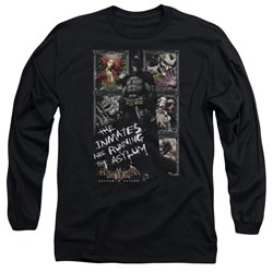 Batman - Mens Running The Asylum Long Sleeve Shirt In Black